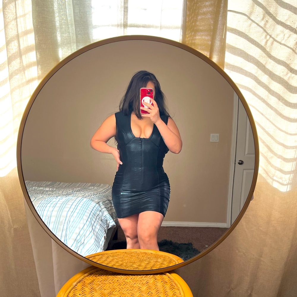 Metallic black mini dress